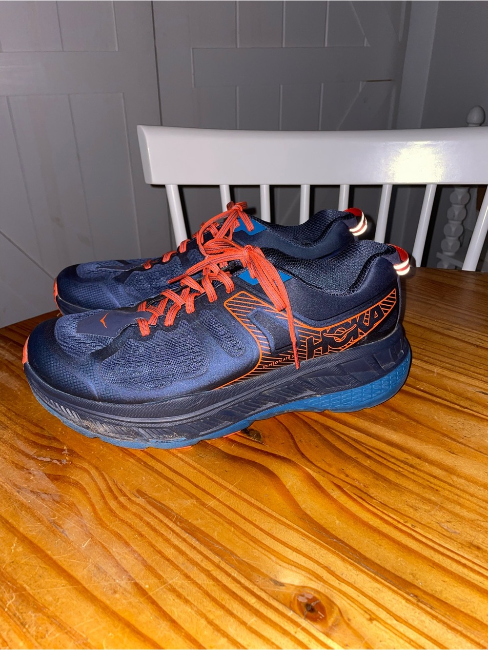 Hoka One One Men’s Stinson ATR 5 Blue Cushioned Trail Running Hiking Shoes Sz 10